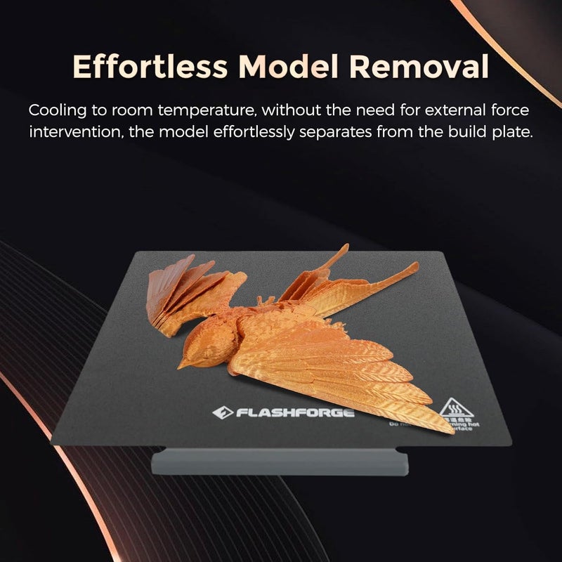 FLASHFORGE Adventurer 5M /Pro /AD5X Smooth PEI Platform, Tool-Free Model Removal, Automatic Separation After Cooling, Glue-Free Printing for PLA and TPU Filament - Image 5